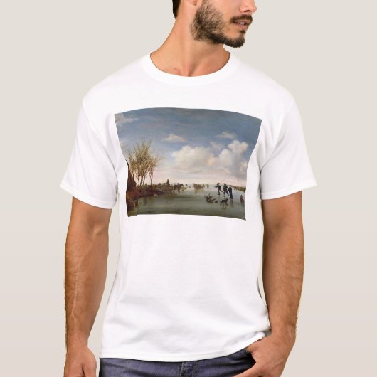スケート選手とのオランダの景色 Tシャツ (正面)