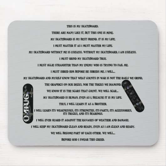 スケート選手の信条 マウスパッド (正面)
