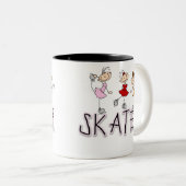 スケート選手の女の子の棒はマグを計算します ツートーンマグカップ (正面右)