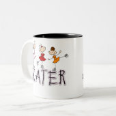 スケート選手の女の子の棒はマグを計算します ツートーンマグカップ (正面左)