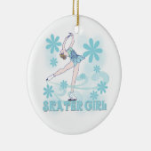 スケート選手の女の子のTシャツおよびギフト セラミックオーナメント (右)