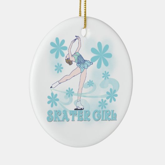 スケート選手の女の子のTシャツおよびギフト セラミックオーナメント (右)