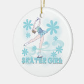 スケート選手の女の子のTシャツおよびギフト セラミックオーナメント (左)