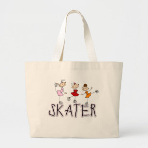 スケート選手の女の子のTシャツおよびギフト ラージトートバッグ
