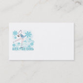 スケート選手の女の子のTシャツおよびギフト 名刺 (裏面)