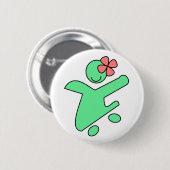 スケート選手の女の子ボタンピン 缶バッジ (正面&裏面)