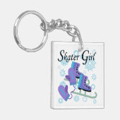 スケート選手の女の子 キーホルダー (正面左)