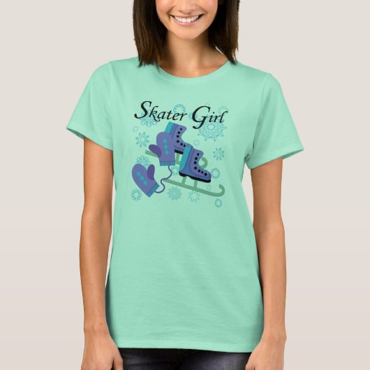スケート選手の女の子 Tシャツ (正面)