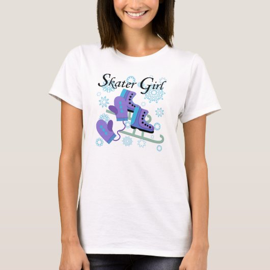 スケート選手の女の子 Tシャツ (正面)