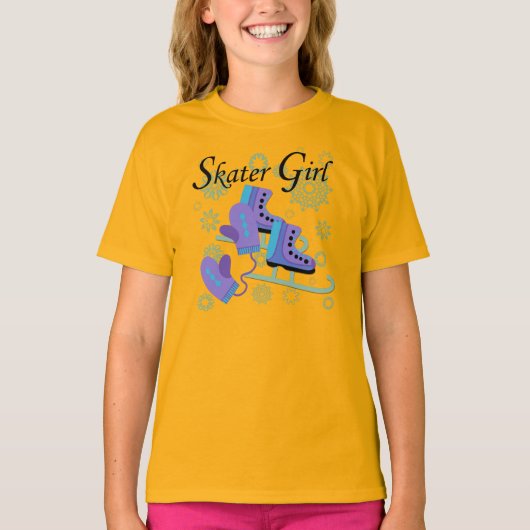 スケート選手の女の子 Tシャツ (正面)