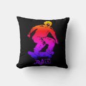 スケート選手の男の子の素晴らしいの虹のスケートボーダー クッション (正面)