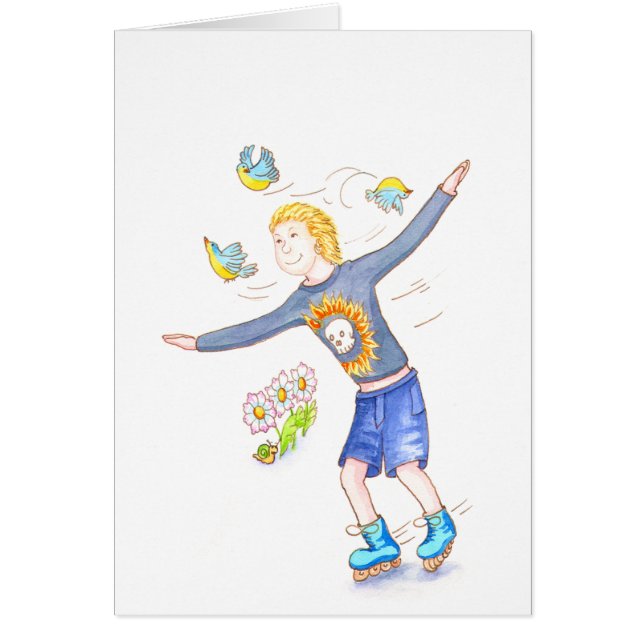 スケート選手の男の子 (正面)