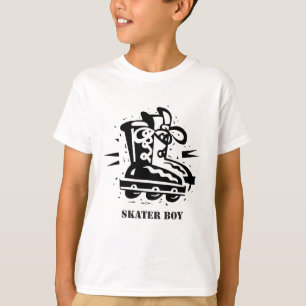 スケート選手の男の子- Rollerblading Tシャツ