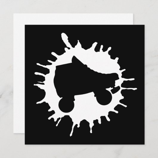 スケート靴 招待状 (正面/裏面)