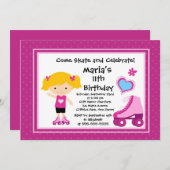 スケート スケートボード パーティー 誕生日 招待状 (正面/裏面)