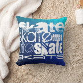 スケート；青グラデーション クッション (ブランケット)