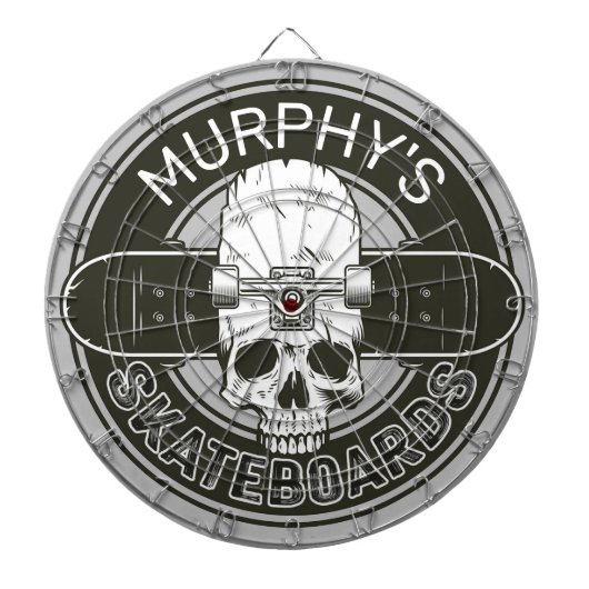スケーパーソナライズされたターネームスカルスケートボードスケート ダーツボード (正面)