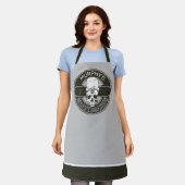 スケーパーソナライズされたター名スカルスケートボードスケート エプロン (着用した状態)