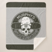 スケーパーソナライズされたター名スカルスケートボードスケート シェルパブランケット (正面)