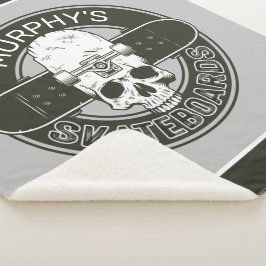 スケーパーソナライズされたター名スカルスケートボードスケート シェルパブランケット