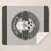 スケーパーソナライズされたター名スカルスケートボードスケート シェルパブランケット (正面(横))