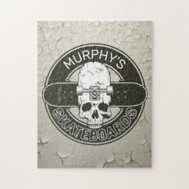 スケーパーソナライズされたター名スカルスケートボードスケート ジグソーパズル