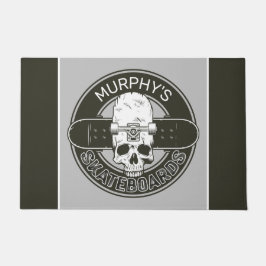 スケーパーソナライズされたター名スカルスケートボードスケート ドアマット