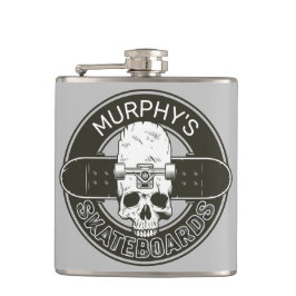 スケーパーソナライズされたター名スカルスケートボードスケート フラスク