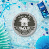 スケーパーソナライズされたター名スカルスケートボードスケート ペーパープレート (パーティー)