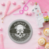 スケーパーソナライズされたター名スカルスケートボードスケート ペーパープレート (パーティー)