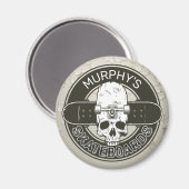 スケーパーソナライズされたター名スカルスケートボードスケート マグネット (正面/裏面)