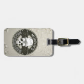 スケーパーソナライズされたター名スカルスケートボードスケート ラゲッジタグ (正面横)