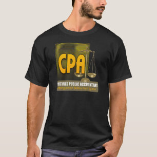スケールのロゴの米国公認会計士とのCPA Tシャツ