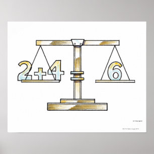 スケールの数を加えることのイラストレーション ポスター