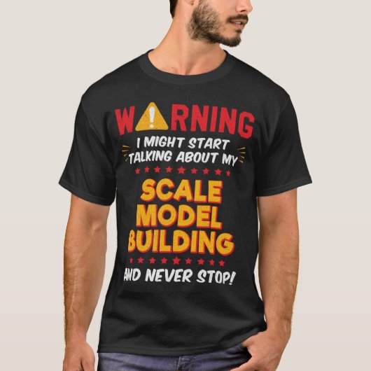 スケールモデル建物モデラージョーク図 Tシャツ (正面)