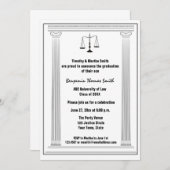 スケール、コラム、法律大学院のAnnoucement 招待状 (正面/裏面)