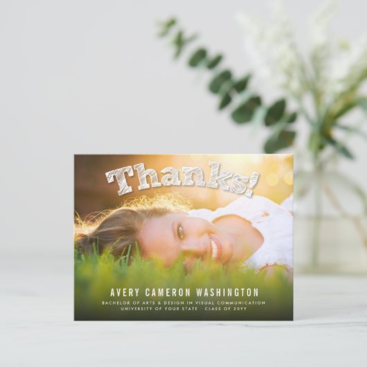 スケ感謝していッチ写真モダン卒業 ポストカード (スタンド正面)