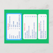 スコアカード ポストカード (裏面)