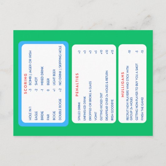 スコアカード ポストカード (裏面)