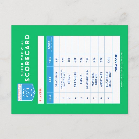 スコアカード ポストカード (正面)