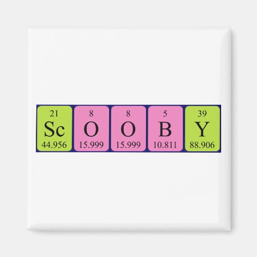 スコアビー定期テーブル名磁石 マグネット (正面)