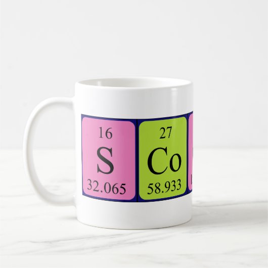 スコアビー定期テーブル名mug コーヒーマグカップ (左)