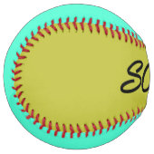 スコア金ゴールドとティール（緑がかった色）ソフトボール ソフトボール (正面左)