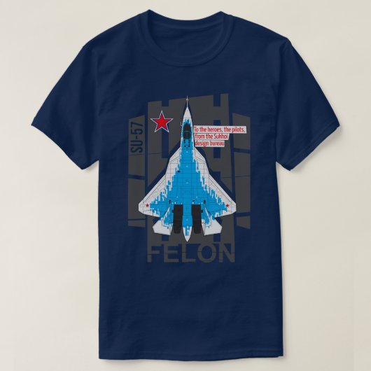 スコイSu57マルチロシアのロール戦闘機 Tシャツ (デザイン正面)