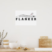 スコイSU-30フランカー空ロシアの気力戦闘機 ポスター (キッチン)