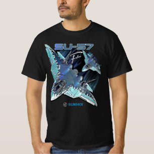 スコイSu-57ステルスマルチロール戦闘機 Tシャツ