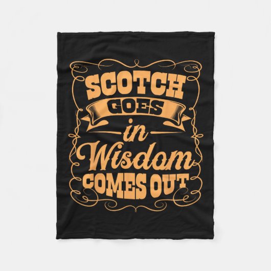 スコッおもしろいチウイスキー恋人ギフトバーボンウィスキードリ フリースブランケット (正面)