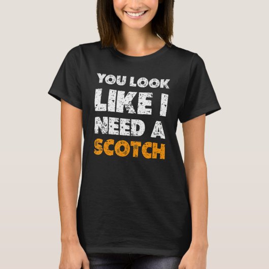 スコッチが飲みたくなるデザイン1 Tシャツ (正面)