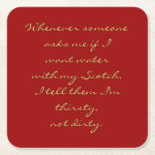 スコッチで水が欲しい… – ドリンクおもしろいコースター スクエアペーパーコースター (正面)