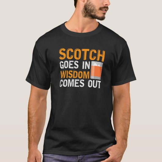 スコッチを飲めばウイスキーが出てくる ウイスキー愛飲家 Tシャツ (正面)